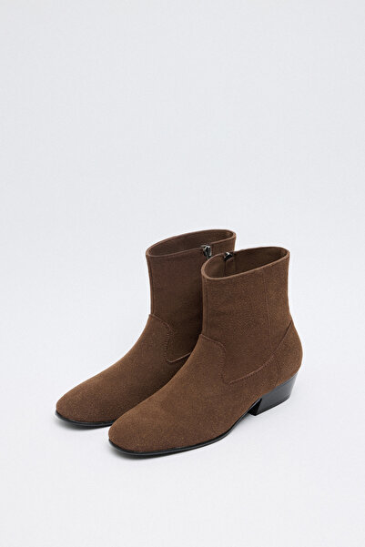 LUTVELIZADE Bot 2512 - Dikiş Detaylı Acı Kahve Süet Kadın Bot