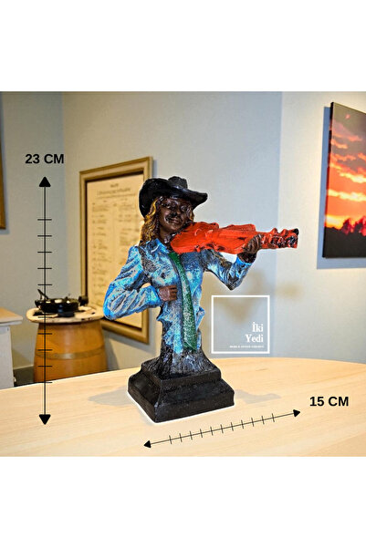 77 Reverdi Müzik Grubu Müzisyen Biblo Heykel Dekoratif Obje Çello Keman Gitar...