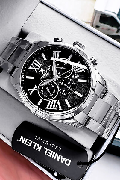 Daniel Klein Exclusive Özel Kutulu Hediyelik Erkek Kol Saati Gümüş Renk Çelik...