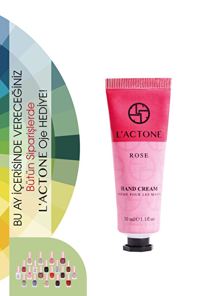 L'ACTONE Rose Hand Cream 30 ml / Hand Cream - 1 Piece with Nail Polish Gift