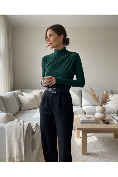 Modamorfo Μπλούζα Emerald Sandy - Half Throat Gathered