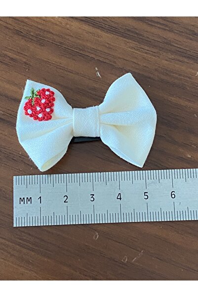 EGOMİ Strawberry Embroidered Hairless Baby Clip (1 Piece)