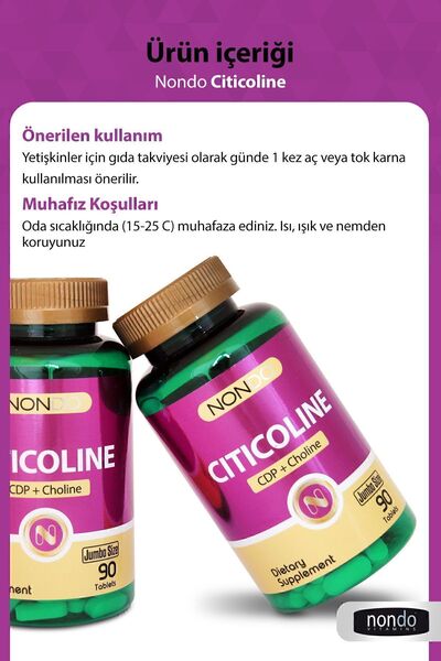 Nondo Sitikolin 90 Tablet ( Jumbo Boy Citicoline Fosfotidikolin )
