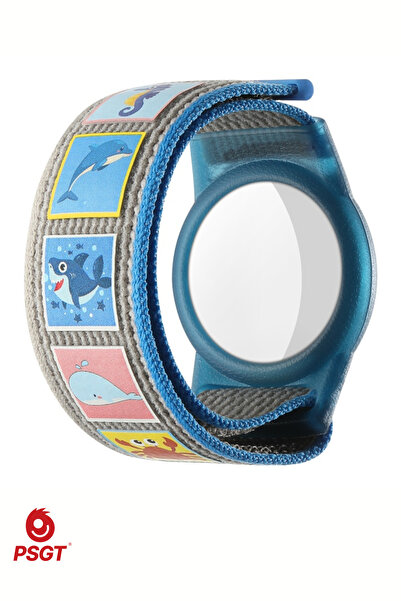 PSGT Desenli AirTag Çocuklar için Bileklik Naylon Kayış Aksesuarları GPS Iz T...