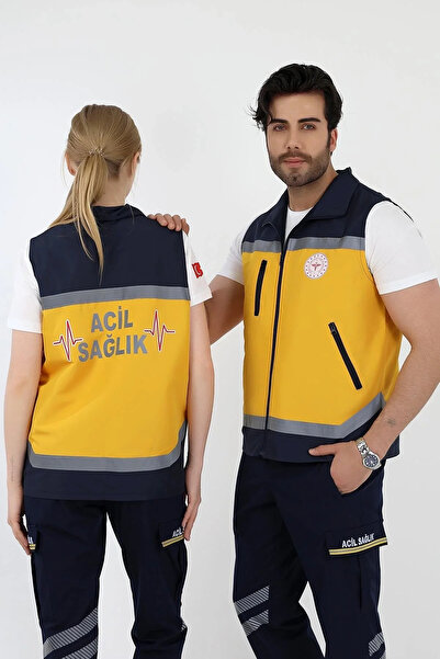 bianada Acil Sağlık Unisex Yazlık Yelek - Sarı