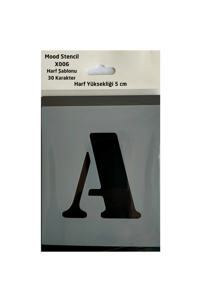 Mood Stencil Stencil Harf Boyama Şablonu X006 Harf Yüksekliği 5 cm