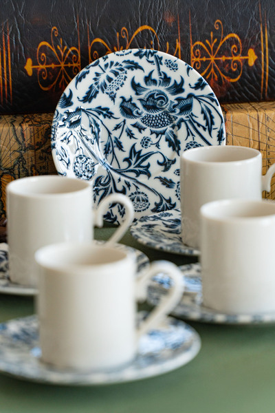 Heda Porselen Nilüfer 12 Parça 6 Kişilik Porselen Kahve Fincan Takımı