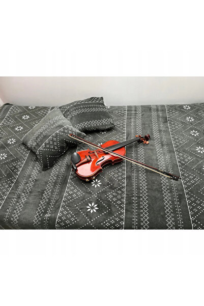 Manolex Grey Duvet Set + 2 Pillowcases 40x40 cm, Microfiber, 160x200 Cm, Velcro Tape, Grey