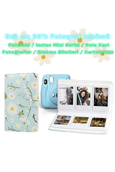 Trendfone Instax Mini Serisi Papatya Desenli Albüm-96 Fotoğraf Kapasiteli 9x6 Cm