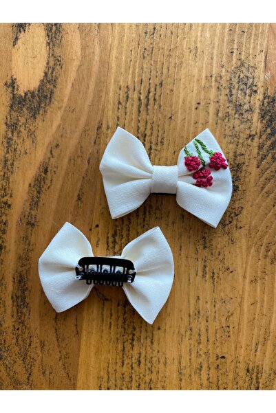 EGOMİ Hyacinth Embroidered Hairless Baby Hair Clip (1 Piece)