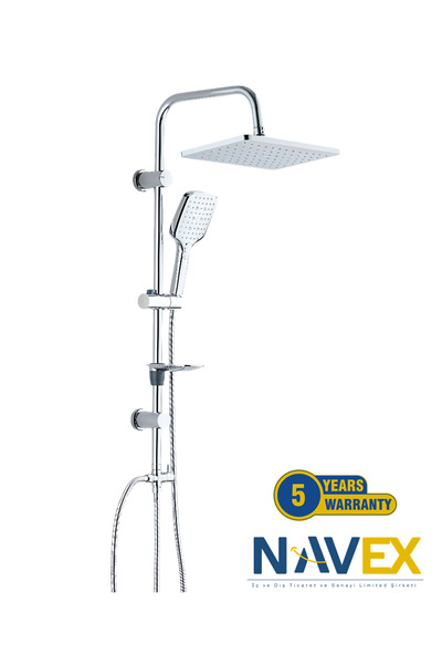 NAVEX Harmy Paslanmaz Krom Tepe Duş Seti 5 Yıl Garantili