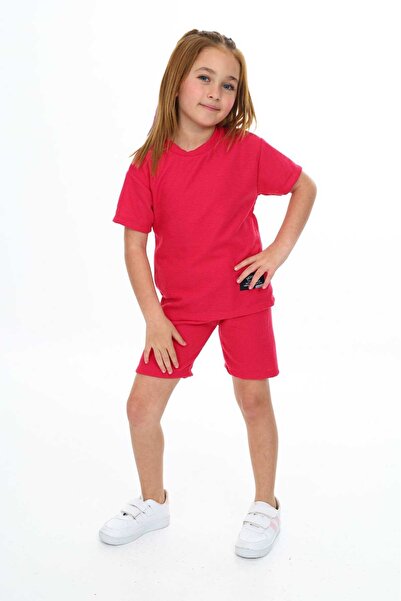 My Kids Wear Girl's Crew Neck Suit with Shorts