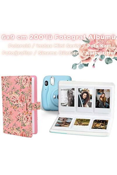 Trendfone Instax Mini Serisi Çiçek Desenli Albüm-96 Fotoğraf Kapasiteli