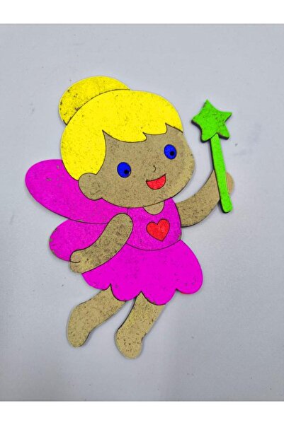 Mu Art Ahşap 5 قطع من لوحة الرسم الخشبية اللطيفة لفتاة الجنية، نشاط فني للمدر...