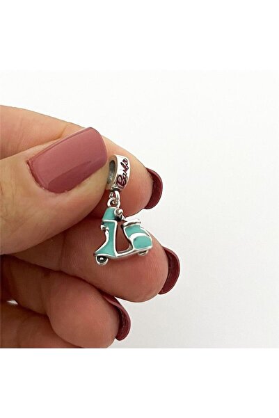 zeyyn silver 925 AYAR GÜMÜŞ MAVİ BARBİE SCOOTER CHARM