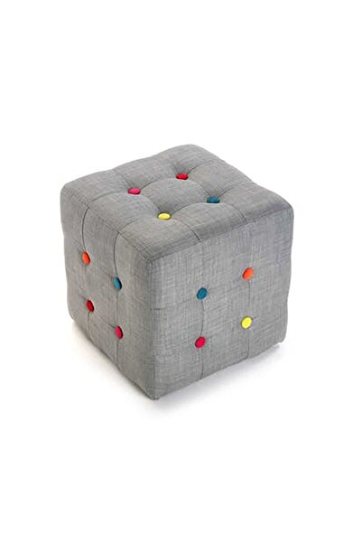 DeccoStil Renkli Düğmeli Kare Puf Dikişli En*boy 42*42 Cm Yükseklik 42 Cm