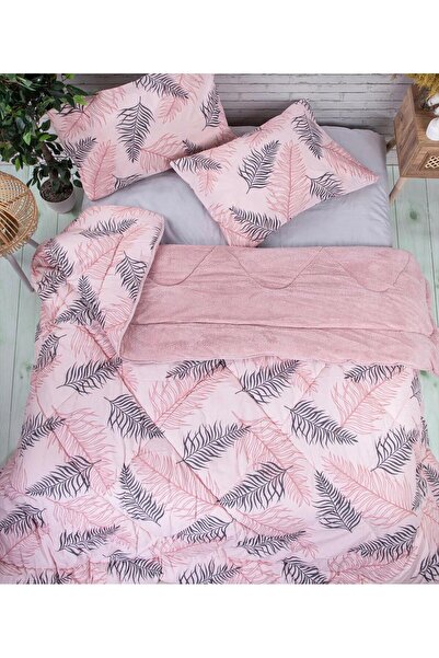 Eyüpoğlu Double Patterned Luxury Welsoft Cotton Silicone Pufidik Quilt 195X215 + 2 Pillowcases