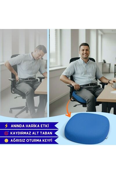 Genel Markalar Smith Visco Konforlu Ve Rahatlatıcı Oturma Simidi Yastık, Ortopedik, 45 X 44 X 8, Sarı