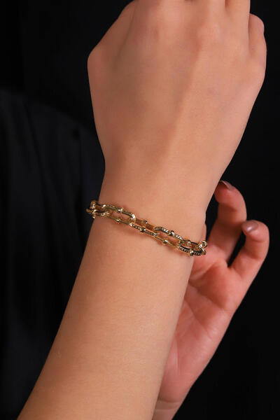 GÜLENLER ALTIN 14 Ayar Altın Telkari Ataç Bileklik