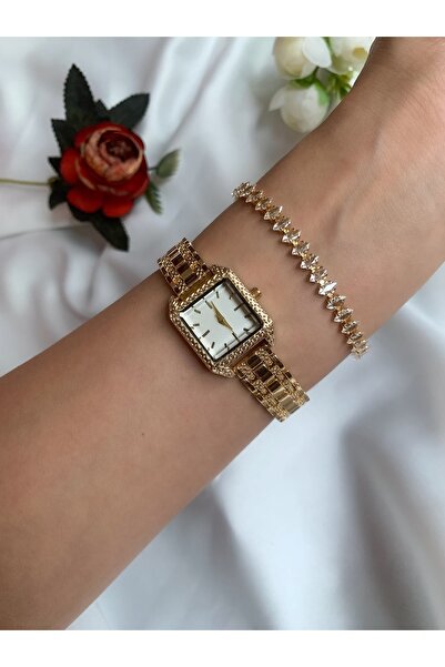 chaoyada Kare Kadran Retro Hasır Kordon Vintage Kadın Saat