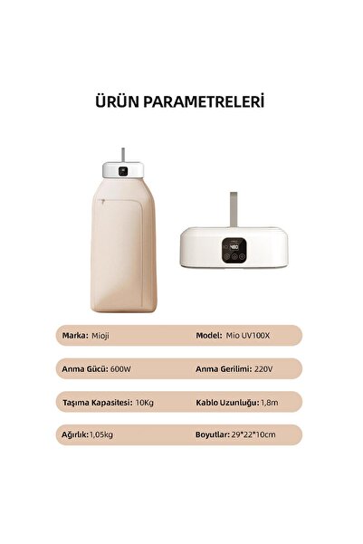 Mioji Mio UV100X Yeni Nesil UV Işıklı Taşınabilir Portatif Askılı Katlanabilir Çamaşır Kurutma Makinesi