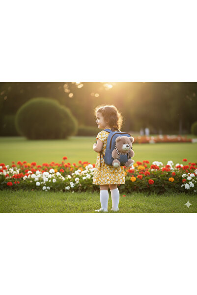 Lapiri Peluş Ayıcık Figürlü Çocuk Sırt Çantası - Sevimli Okul & Ana Okul & Günlük Çanta