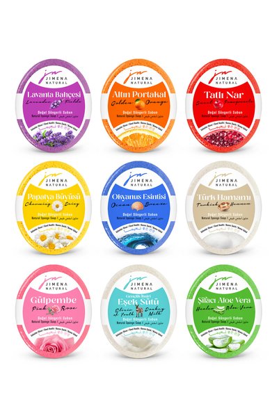 Jimena Natural Gülpembe Natural Sponge Soap, Skin Rejuvenation, Purification, Exfoliating Effect