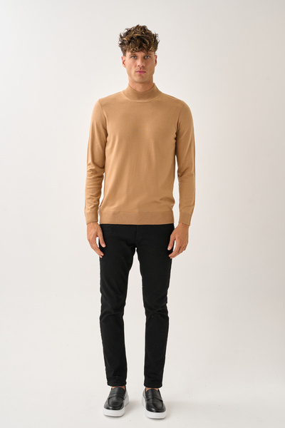 Redline Aristo Standard Fit Half Turtleneck Sweater Brown