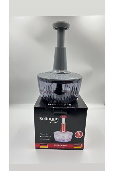 Solingen El Rondosu 3 Bıçaklı Paslanmaz Çelik Bıçaklı Basmalı El Rondosu Bas Kes Manuel Sebze Meyve Doğrayıcı