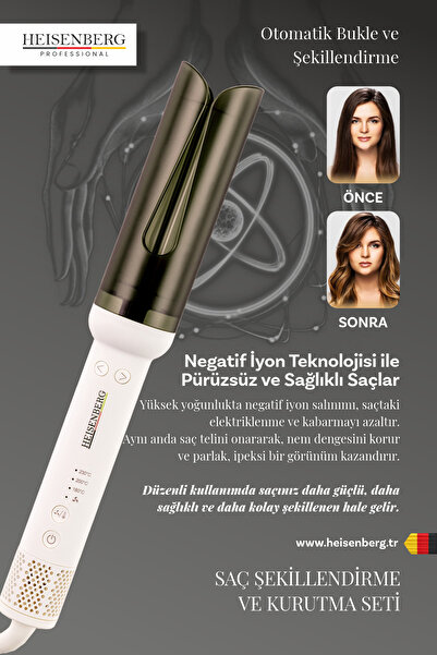 HEISENBERG Automatic Rotatable Hair Styling Curling Iron Water Wave
