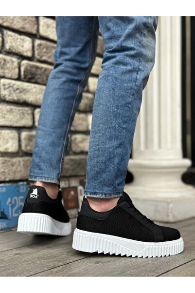 BOA BA0803 BOA High Sole Knitwear Black Men's Shoes