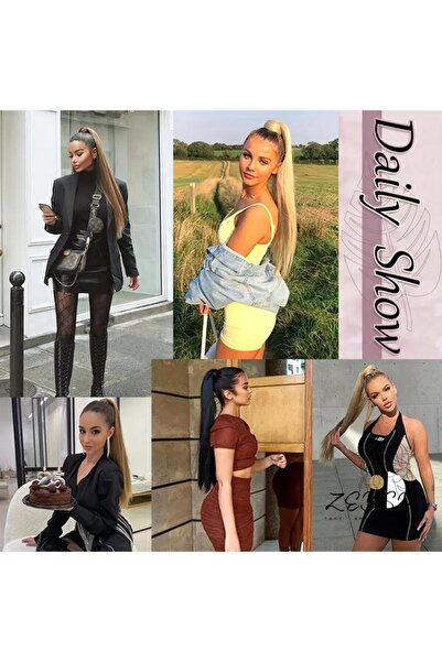 Zeysum Küllü Sarı Renk Düz At Kuyruğu Cırtcırtlı Saç Postiş Takma Saç 60 Cm Isıya Dayanıklı