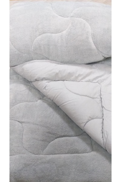 Cotton Candy Double Gray Plain Welsoft Quilt 195 X 215 cm