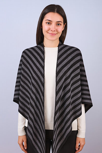 Sebir Moda Ριγέ Τρίγωνο Πλεκτό Σάλι