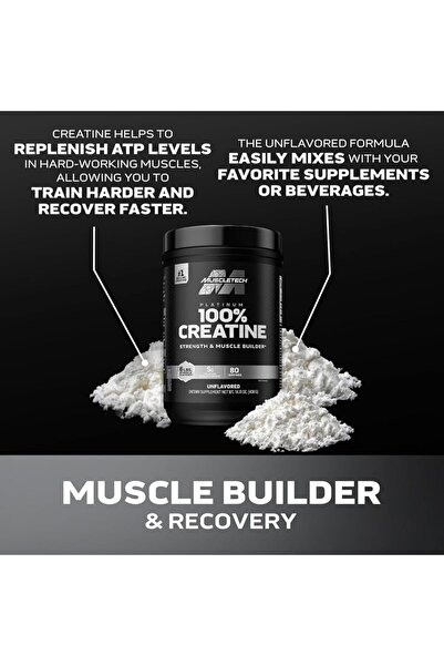 MUSCLETECH Platinum 100% Pure Micronized Creatine Monohydrate for Muscle Strength – Unflavored(400g)