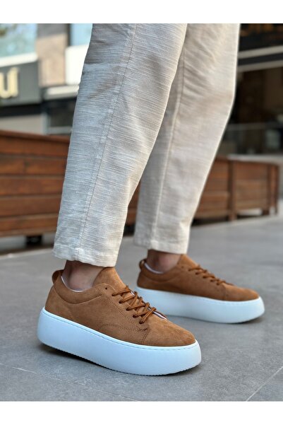 BOA Le11 Lace-Up Men's High Sole Imported Suede Tan Sports Shoes