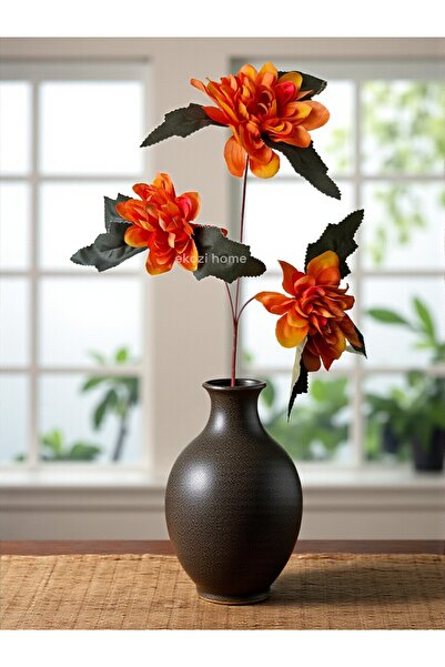 Dekosimge Yapay Dahlia, Yıldız Çiçeği, Uzun Saplı, 60 cm 3 Başlı