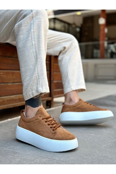 BOA Le11 Lace-Up Men's High Sole Imported Suede Tan Sports Shoes