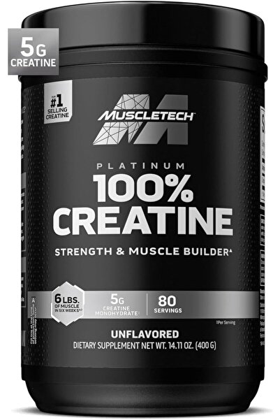 MUSCLETECH Platinum 100% Pure Micronized Creatine Monohydrate for Muscle Strength – Unflavored(400g)