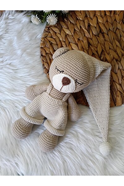 SR HOBİ Amigurumi Tulumlu Koca Kafa Ayıcık