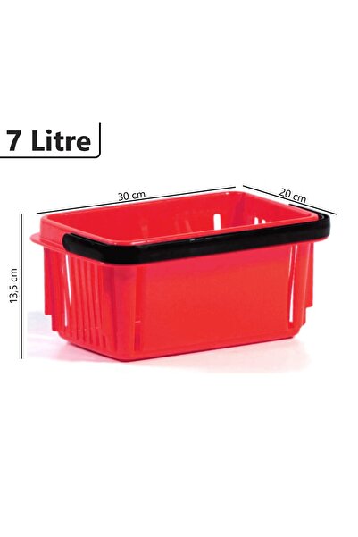 Marketix Plastik Kozmetik Alışveriş El Sepeti 7 Litre Kırmızı
