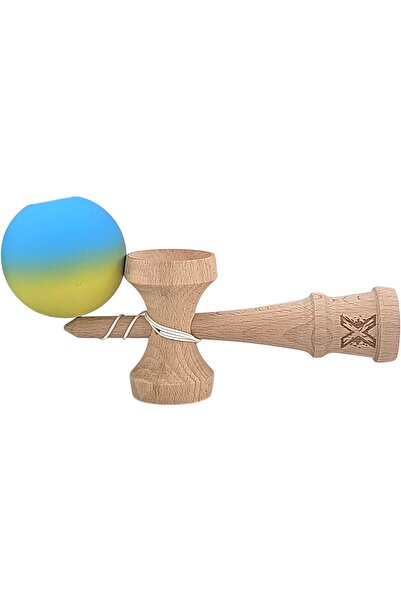 LEIBOO Kendama X Profesional, din Lemn, Bila Cauciucata, 18 cm, Joc de Indema...