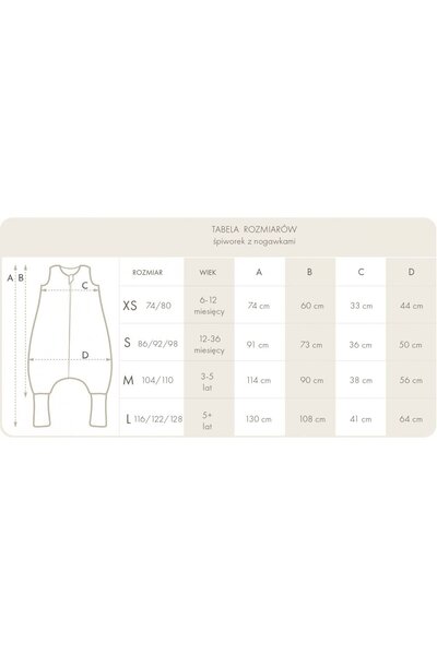 Babysteps by Urban Haul BabySteps Sleeping Bag with Legs, Cotton 1 Tog, Natura, Size XS, 74/80, 6-12 Months