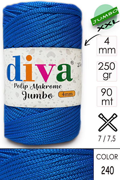Diva İplik Макро Джумбо ПП 250 г (4 мм) 240 Складний Синій