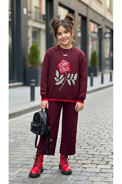 HÇ Hülya Çelik KİDSWEAR 2018 Girl's Knitwear Set with Trousers