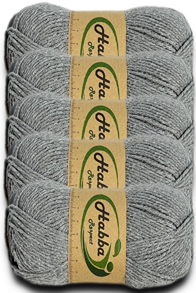 habba respect Habba Acrylic 5-pack Pkt -1104-Grey- Εξωθητικό Υπεραποθεματικό Εκονομικό Χειροποίητο Νήμα