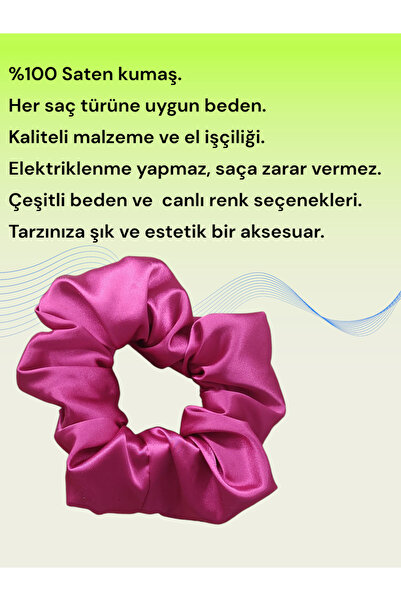 Saten Toka - Fuşya Renk / Luxury Model Geniş Lastik Model