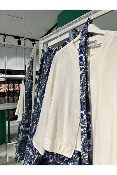 MERAM BUTİK Hewes Linen Skirt Suit - Blue - 1