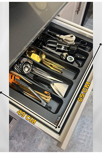 almital mobilya aksesuarları furniture accessories 65x49 CM. 5 BÖLMELİ Gri Çe...