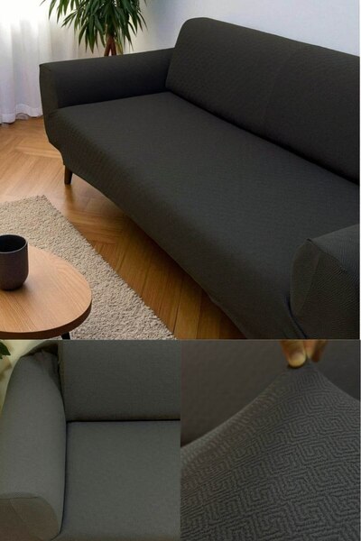 coverbox غطاء مقعد مطاطي لـ 3 أشخاص |   غطاء أريكة منقوش بنمط الجاكار قابل لل...